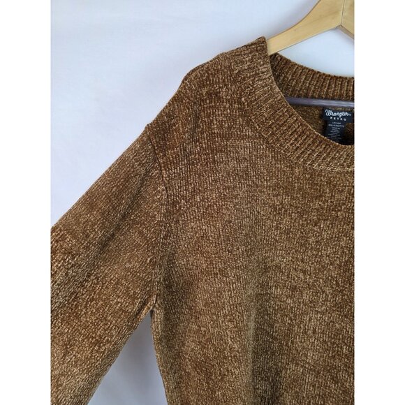 Wrangler Retro Womens Sweater Size XXL Brown Oversized Cropped Flared Sleeves - Picture 3 of 11